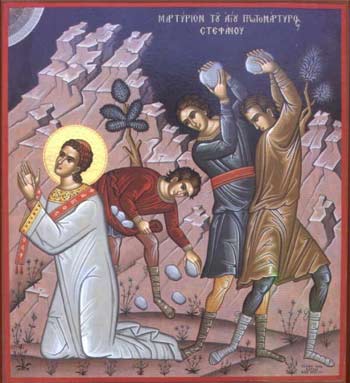 Icon of the martyrdom of St. Stephen