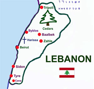 Map of Lebanon