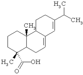Chemical structure of abietic acid
