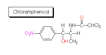 Chemical structure of chloramphenicol