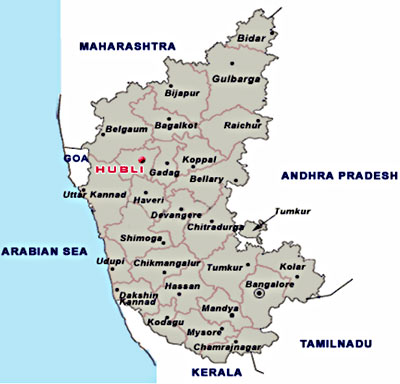 Map of the Hubli area