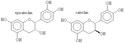 Epicatechin (left) and catechin (right)
