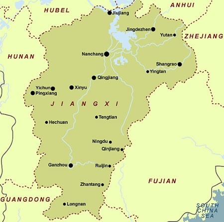 Map of Jiangxi Province
