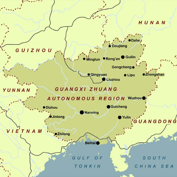 Map of Guangxi Province
