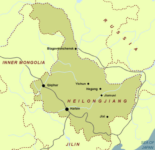 Map of Heilongjiang Province
