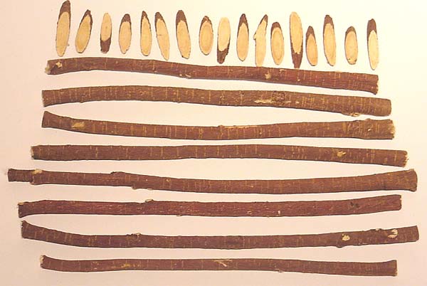 Cut licorice and whole stalks.