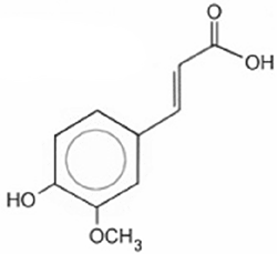 Chemical structure of ferulic acid 