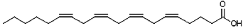 Chemical structure of arachidonic acid