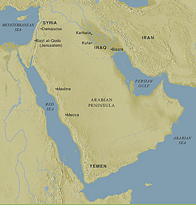 Map of the Arabian Peninsula Map of the Arabian Peninsula