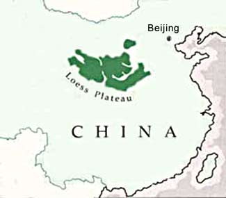 Map of the Loess Plateau of northern China