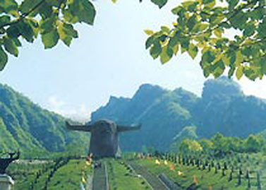 Giant stone statue of Shennong in Shennongjia, Hubei Province