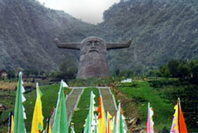 Giant stone statue of Shennong in Shennongjia, Hubei Province