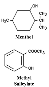 Menthol and methyl salicylate