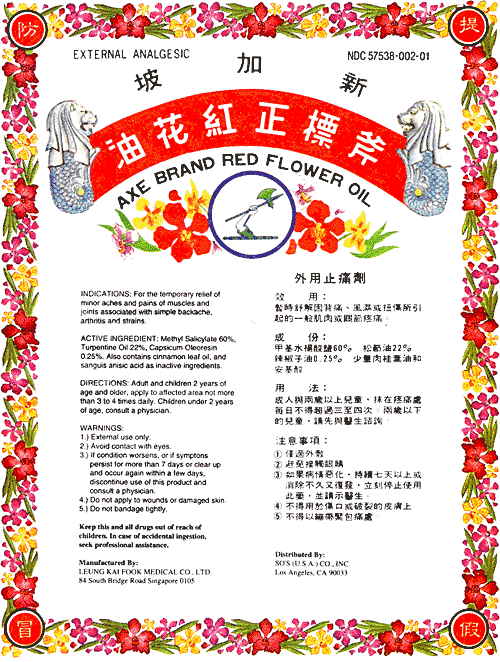 Red Flower Oil insert